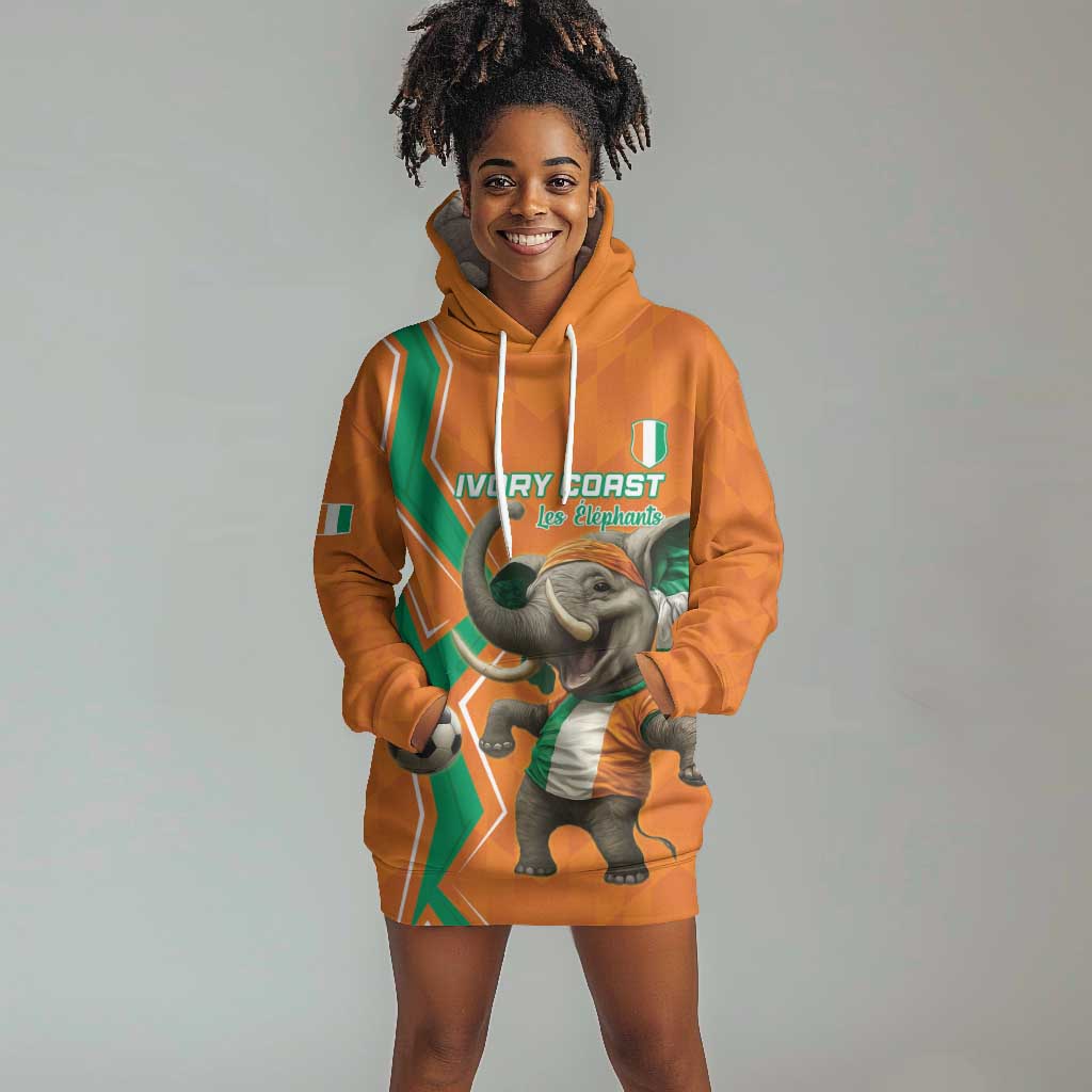 Custom Afro Ivory Coast Football Hoodie Dress Go Champions LT15