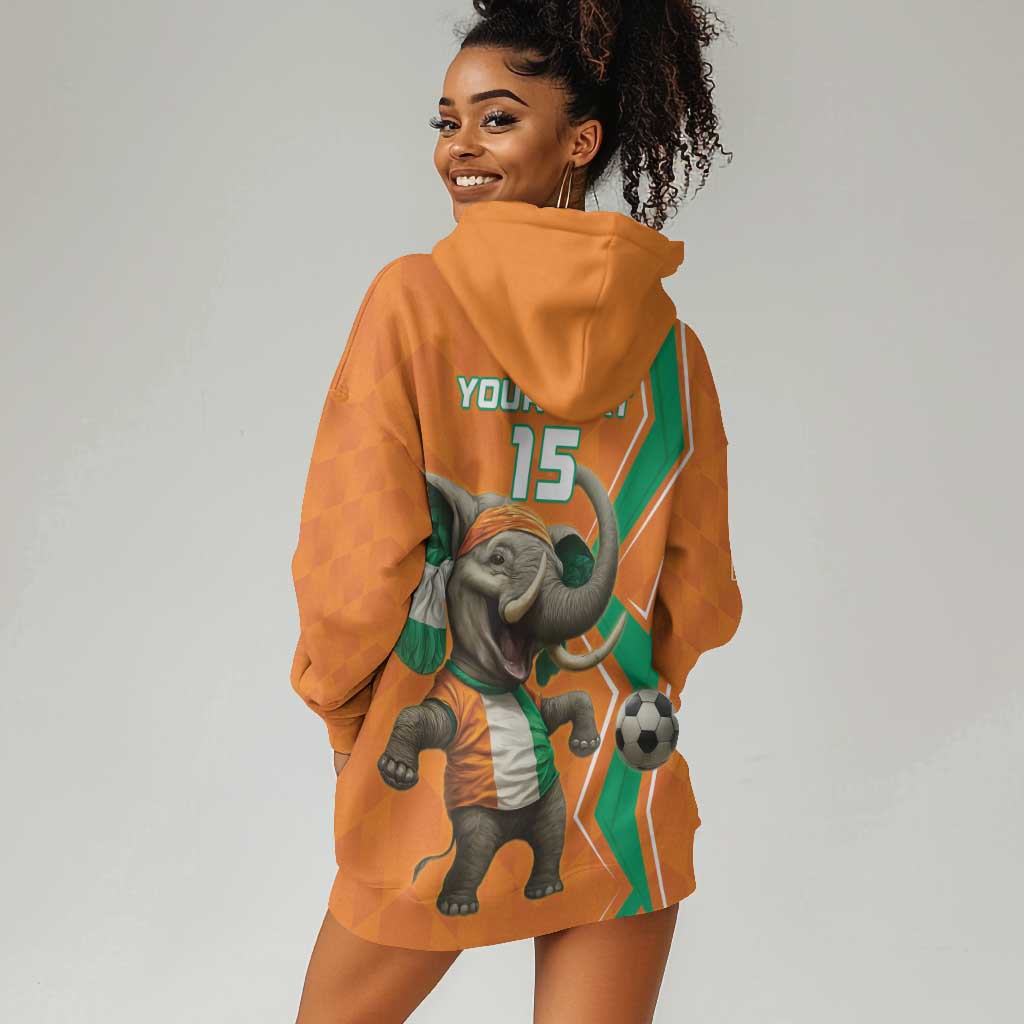 Custom Afro Ivory Coast Football Hoodie Dress Go Champions LT15