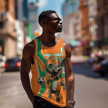 Custom Afro Ivory Coast Football Men Tank Top Go Champions LT15