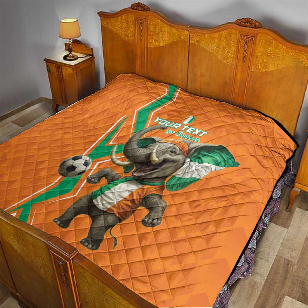 Custom Afro Ivory Coast Football Quilt Go Champions LT15