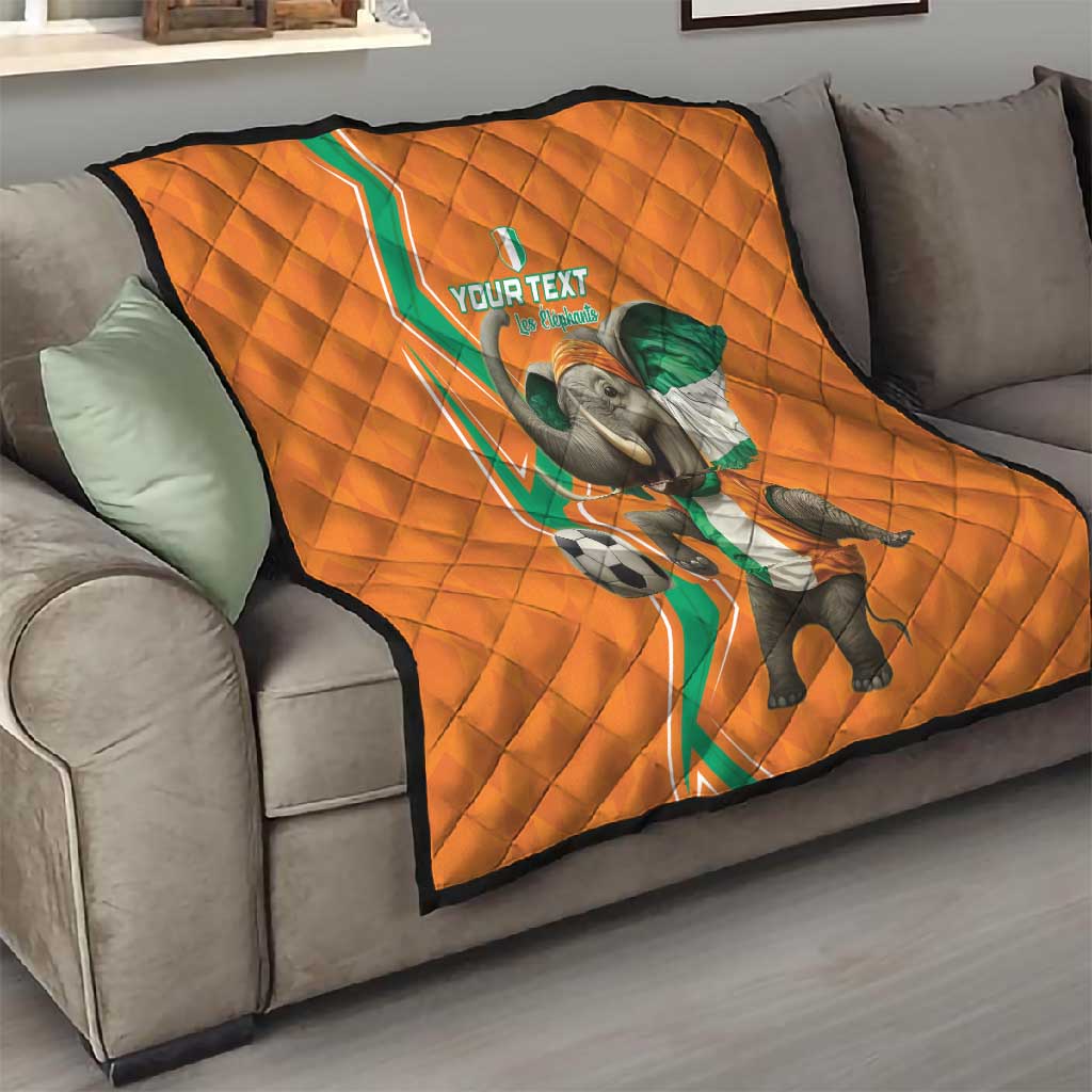Custom Afro Ivory Coast Football Quilt Go Champions LT15