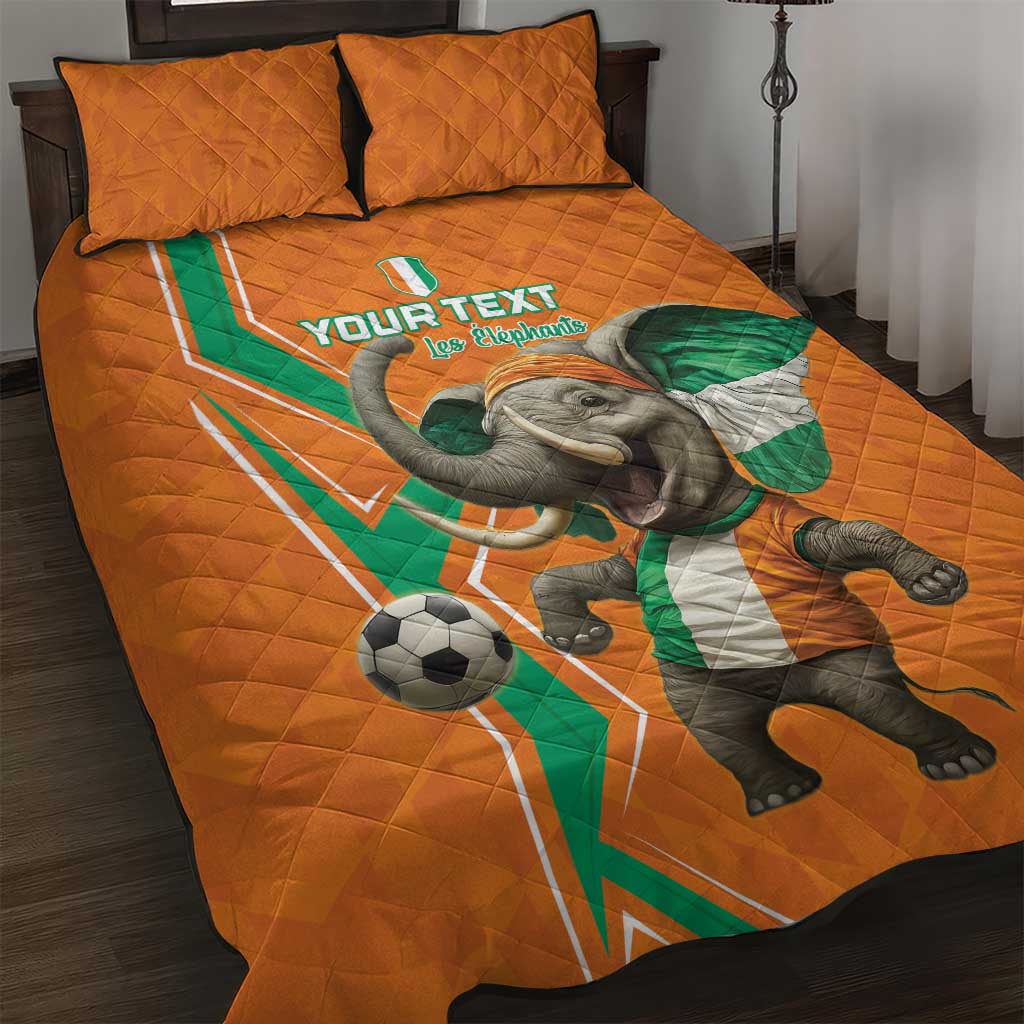Custom Afro Ivory Coast Football Quilt Bed Set Go Champions LT15