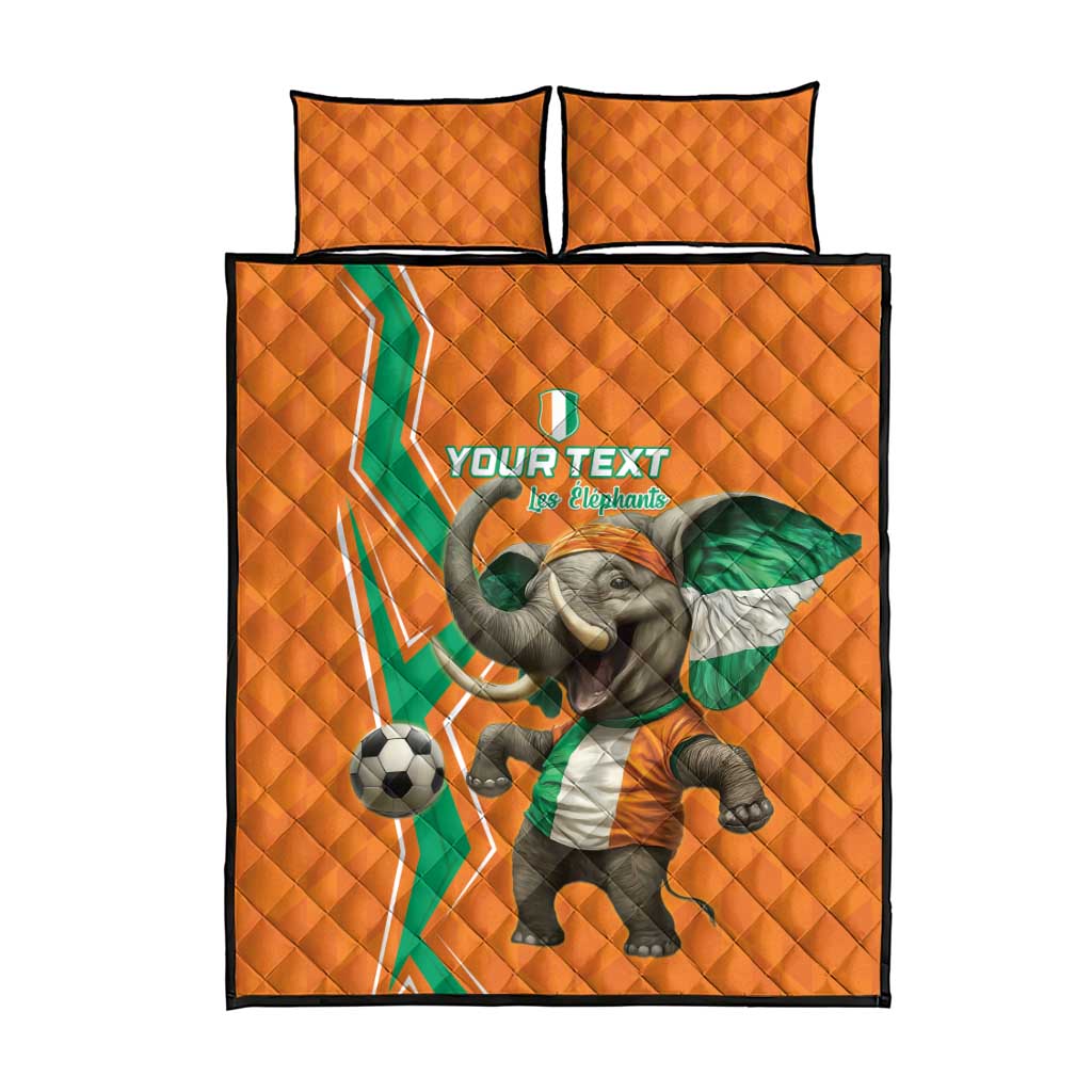 Custom Afro Ivory Coast Football Quilt Bed Set Go Champions LT15