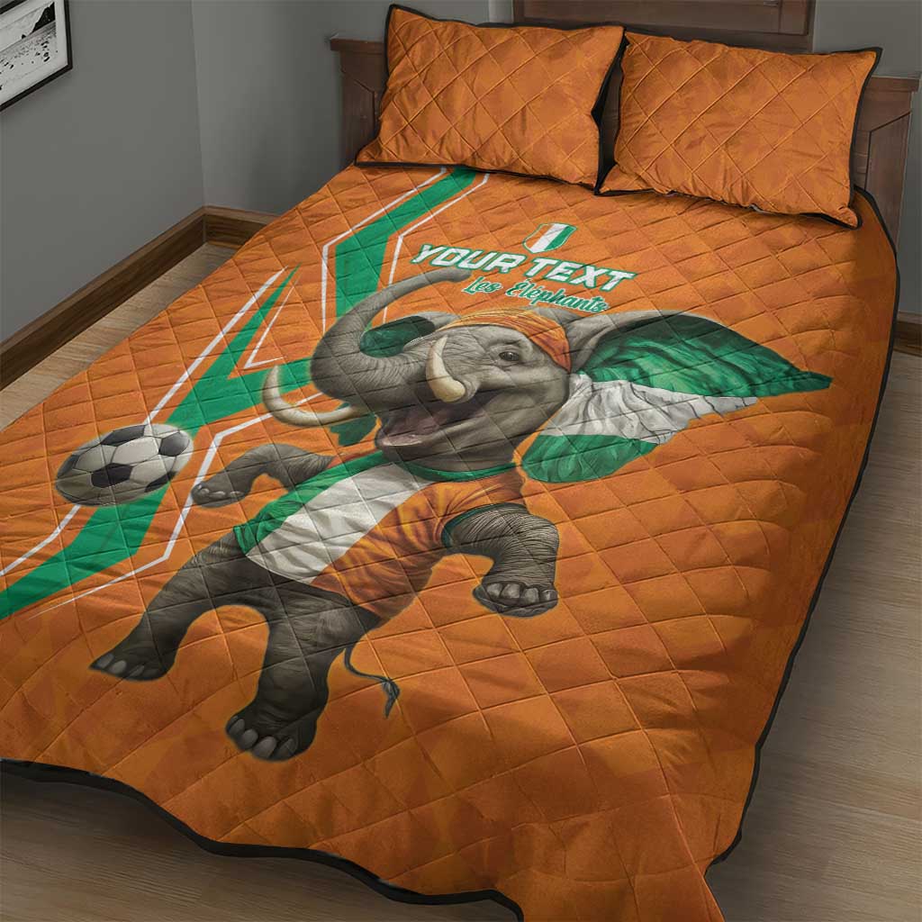 Custom Afro Ivory Coast Football Quilt Bed Set Go Champions LT15