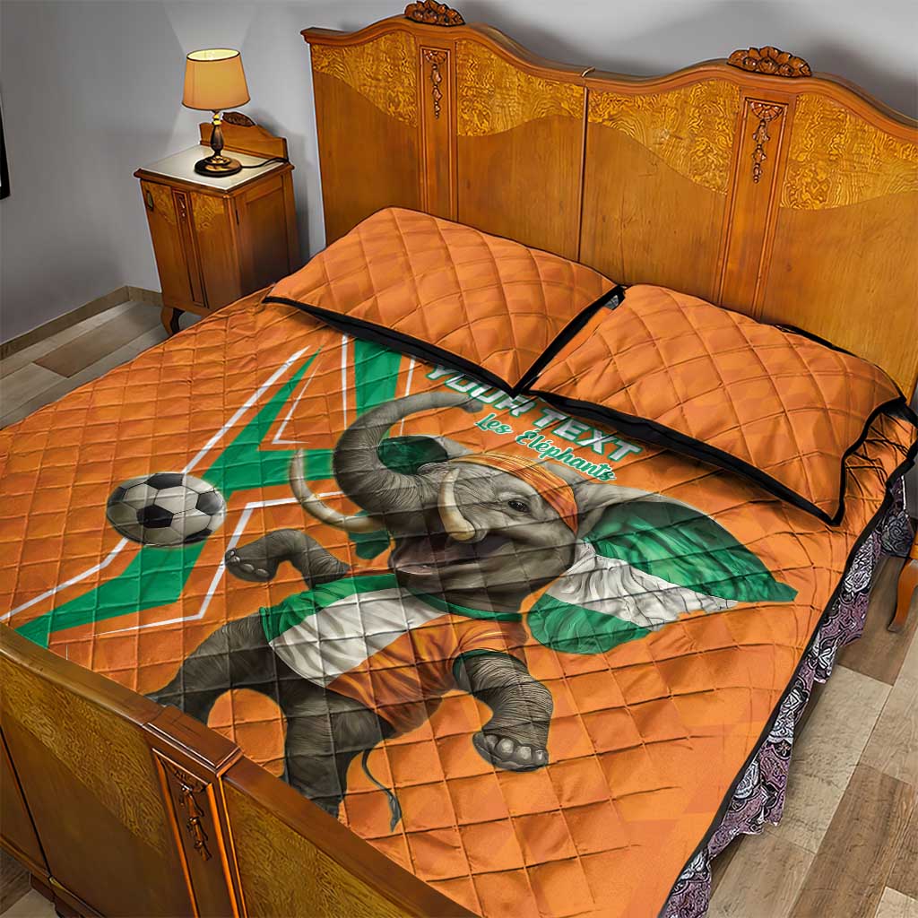 Custom Afro Ivory Coast Football Quilt Bed Set Go Champions LT15