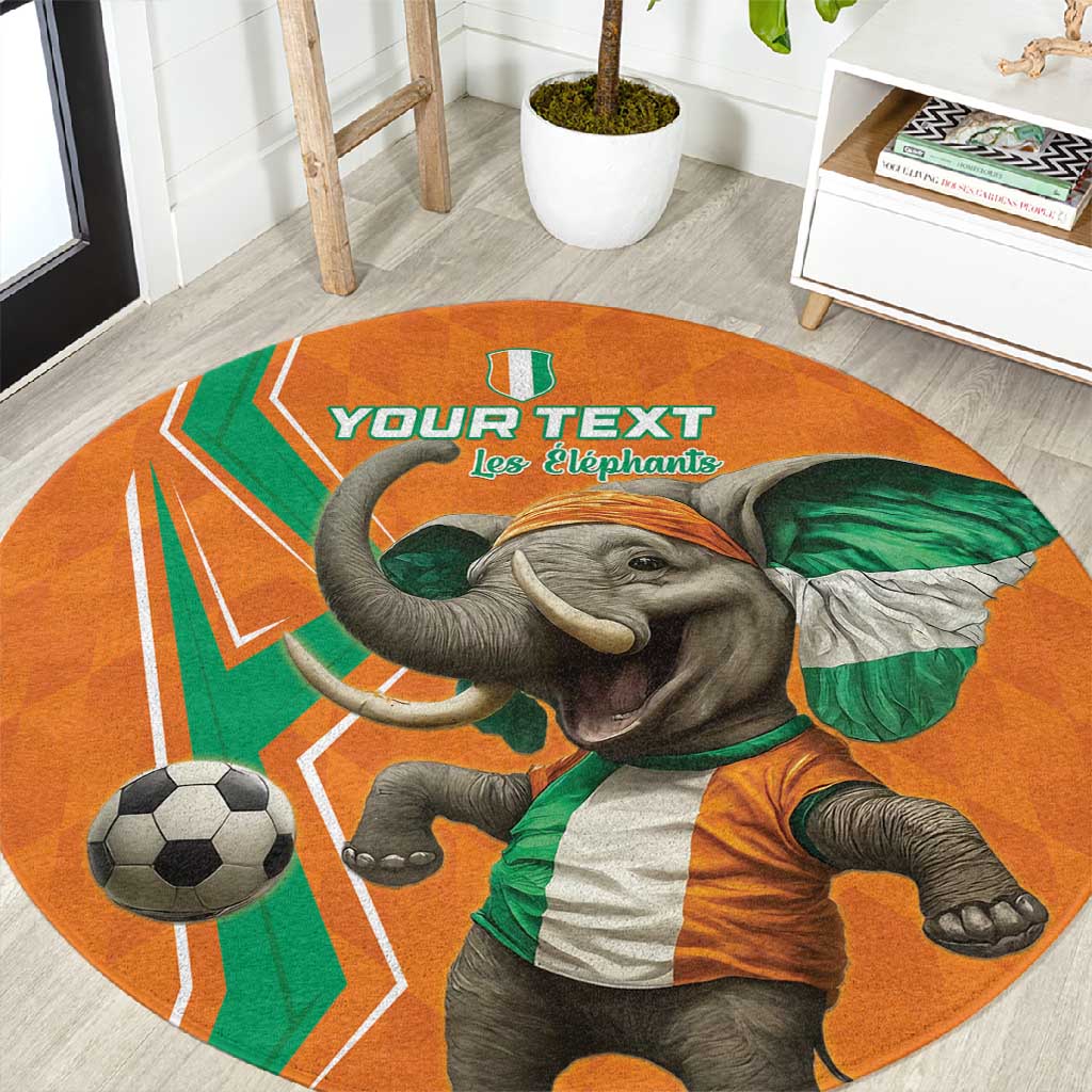 Custom Afro Ivory Coast Football Round Carpet Go Champions LT15