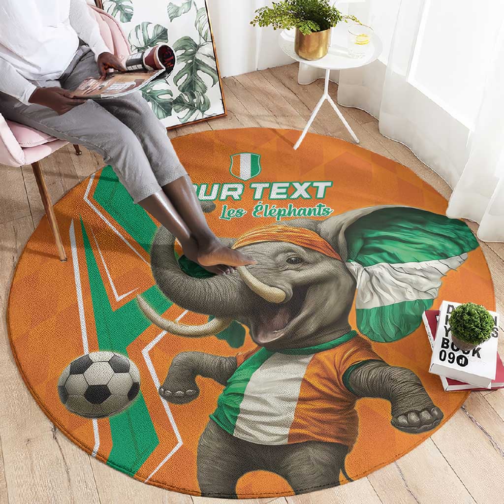 Custom Afro Ivory Coast Football Round Carpet Go Champions LT15