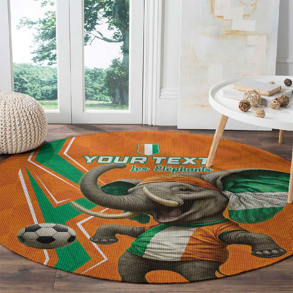 Custom Afro Ivory Coast Football Round Carpet Go Champions LT15