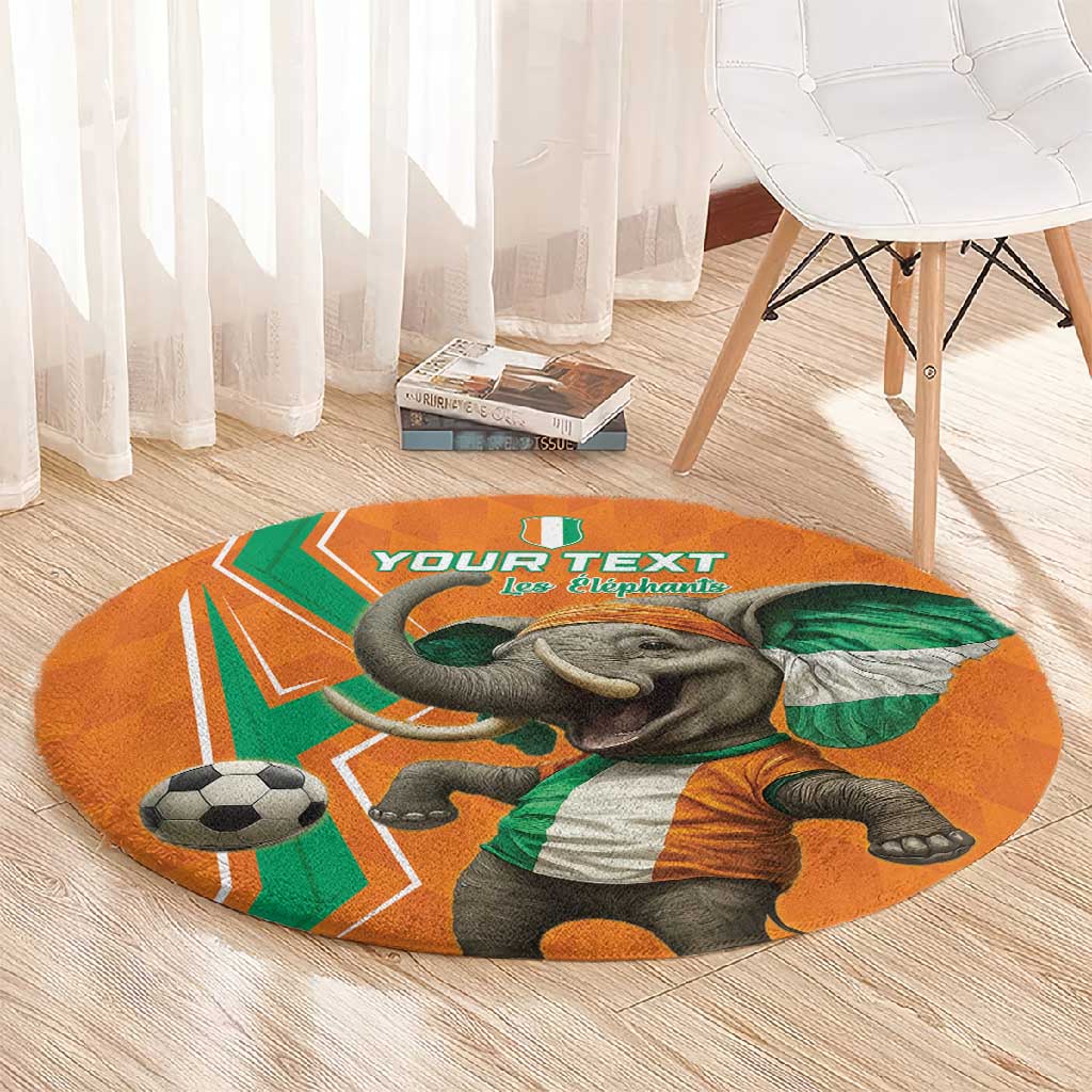 Custom Afro Ivory Coast Football Round Carpet Go Champions LT15