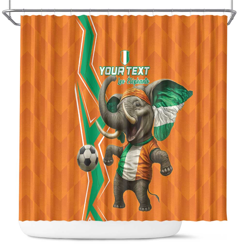 Custom Ivory Coast Football Shower Curtain Go Les Elephants LT15