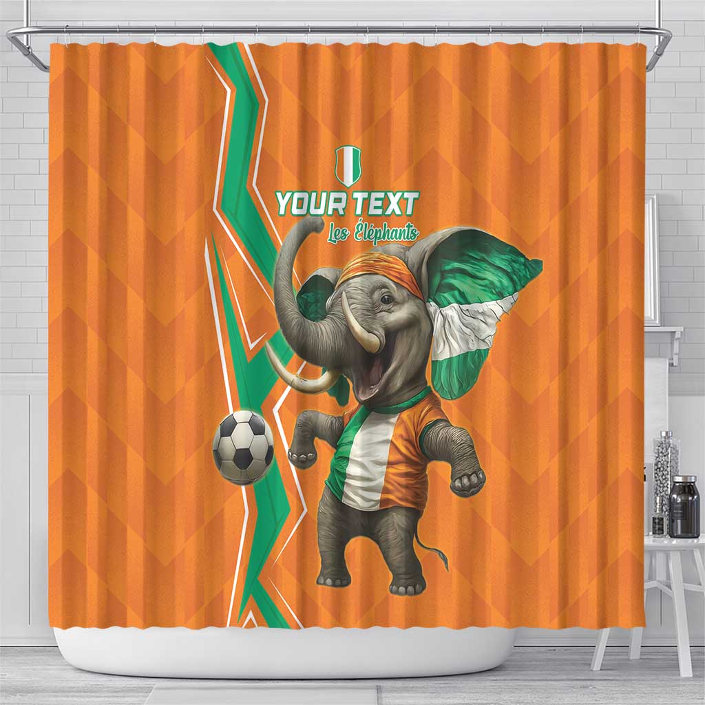 Custom Ivory Coast Football Shower Curtain Go Les Elephants LT15