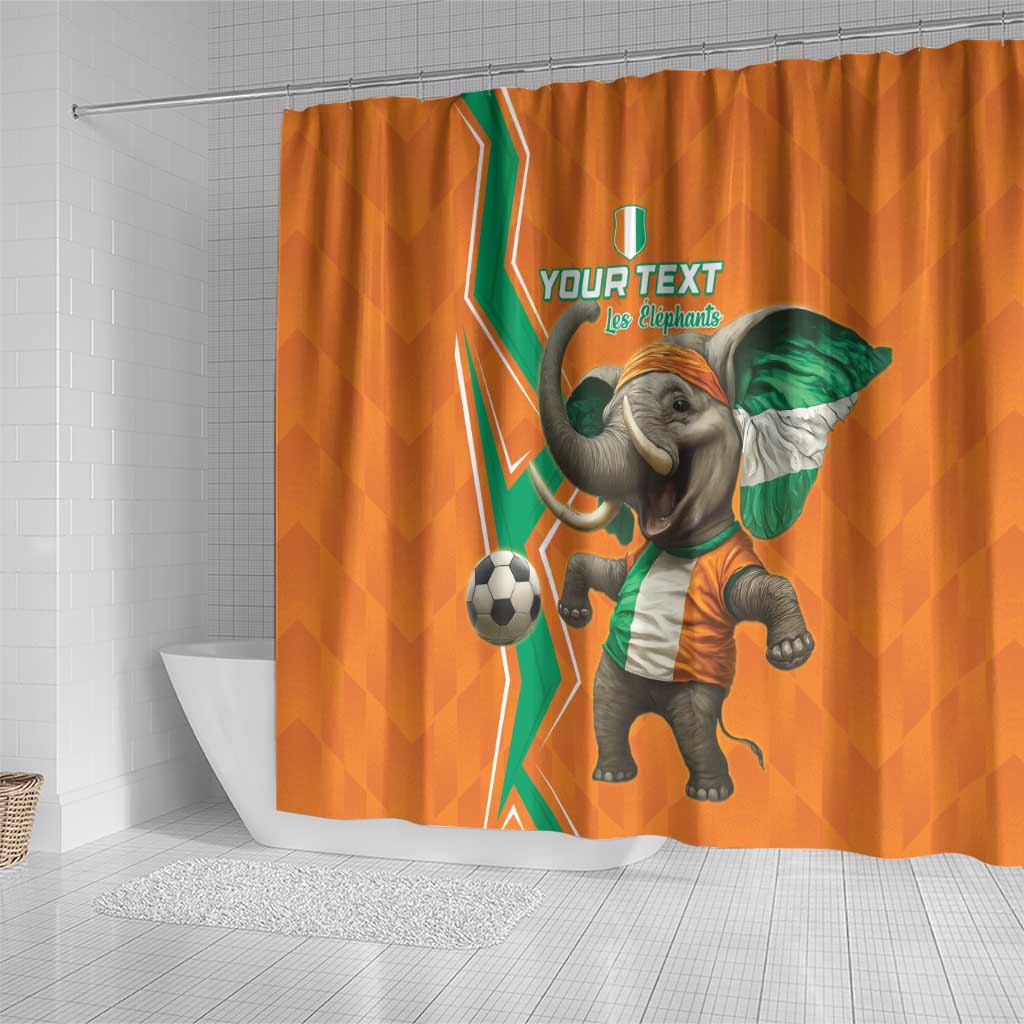 Custom Ivory Coast Football Shower Curtain Go Les Elephants LT15