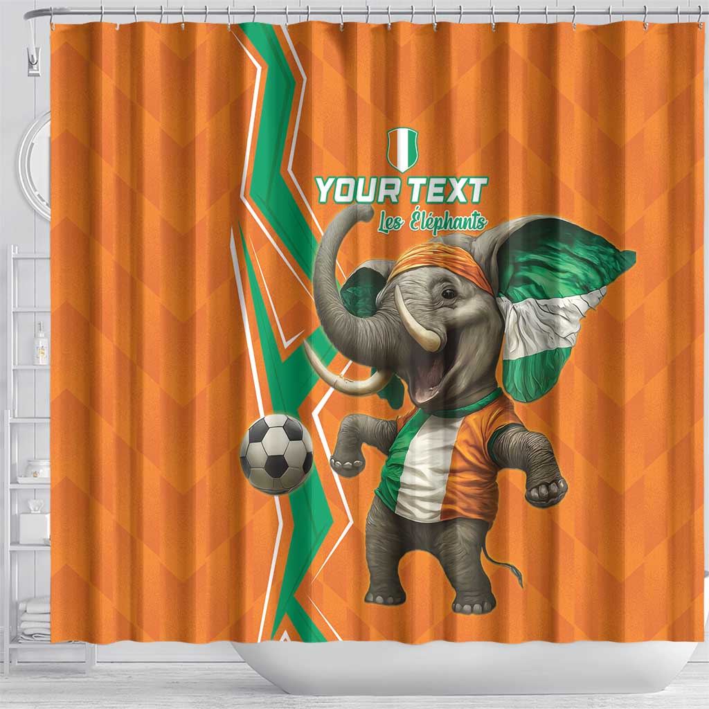 Custom Ivory Coast Football Shower Curtain Go Les Elephants LT15