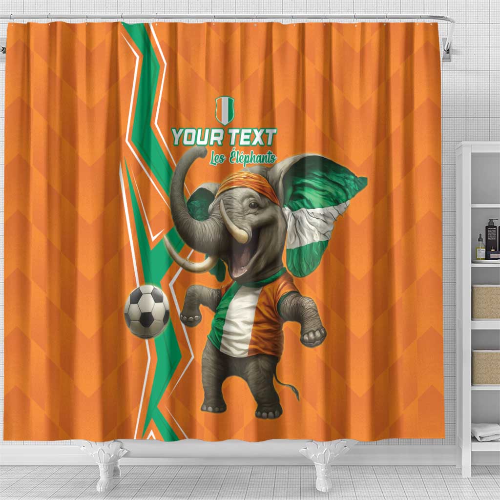 Custom Ivory Coast Football Shower Curtain Go Les Elephants LT15