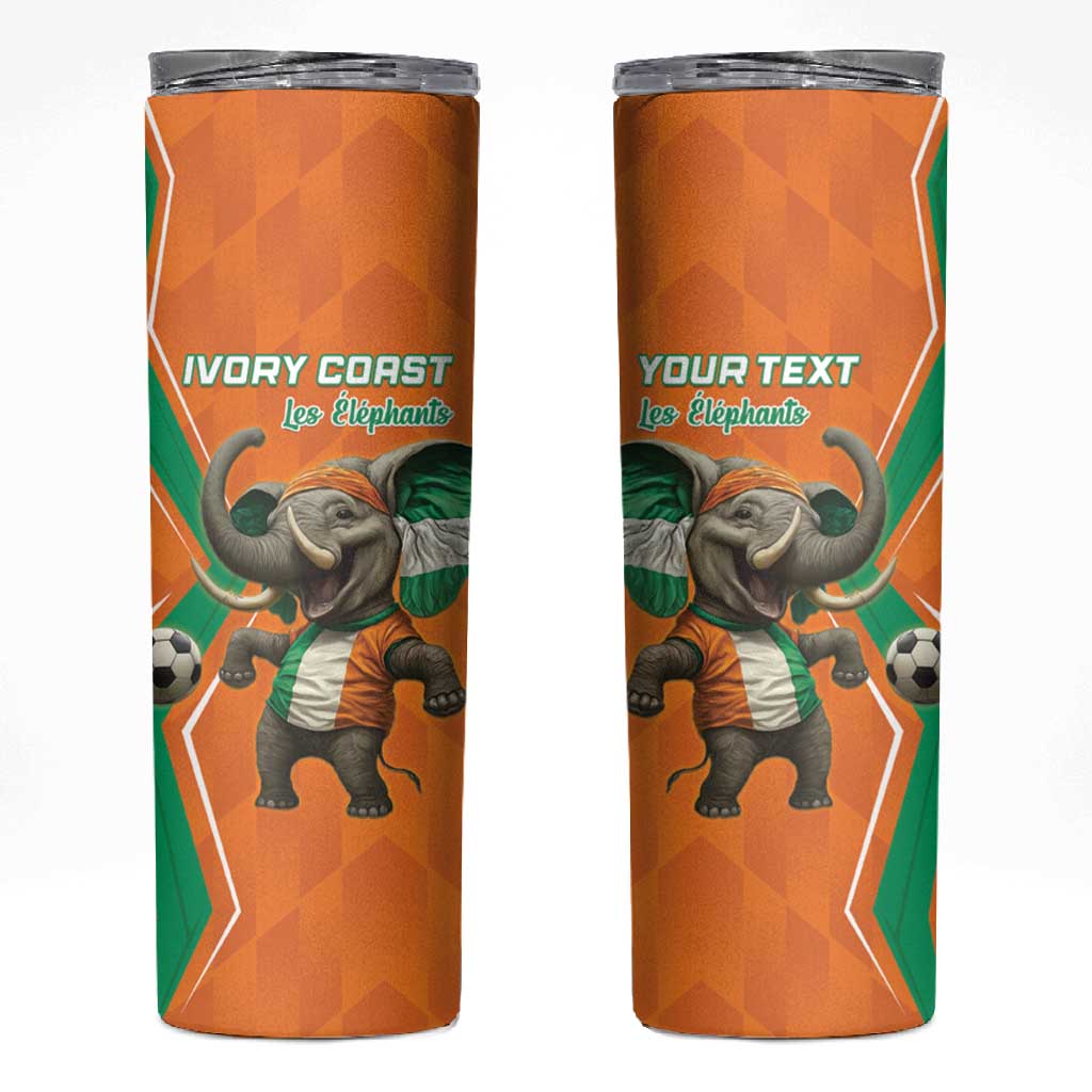 Custom Afro Ivory Coast Football Skinny Tumbler Go Champions LT15
