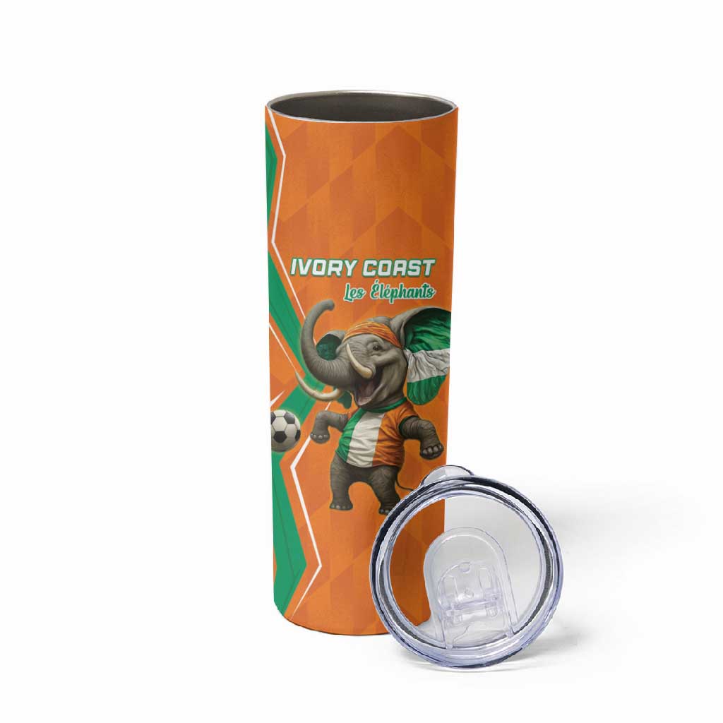 Custom Afro Ivory Coast Football Skinny Tumbler Go Champions LT15