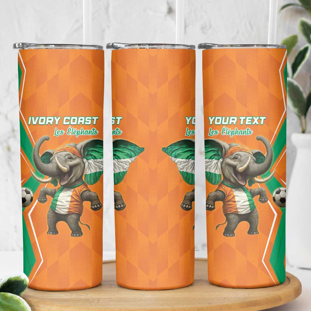Custom Afro Ivory Coast Football Skinny Tumbler Go Champions LT15