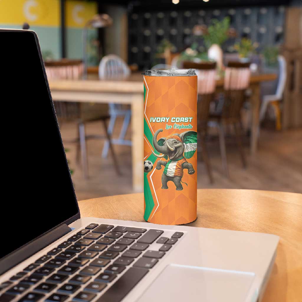 Custom Afro Ivory Coast Football Skinny Tumbler Go Champions LT15