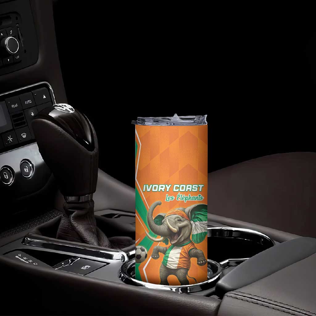 Custom Afro Ivory Coast Football Skinny Tumbler Go Champions LT15