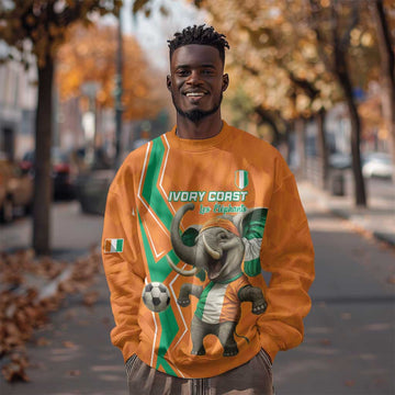Custom Afro Ivory Coast Football Sweatshirt Go Champions LT15