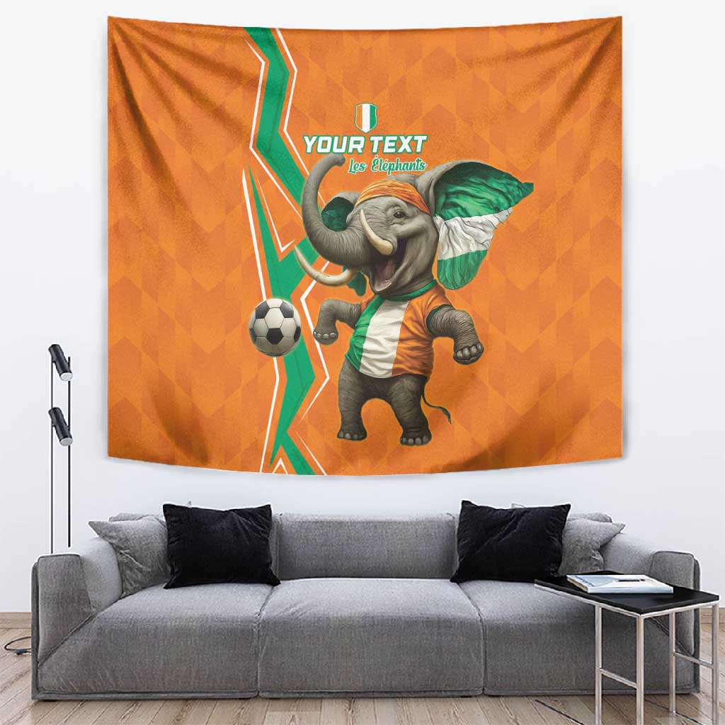 Custom Afro Ivory Coast Football Tapestry Go Champions LT15