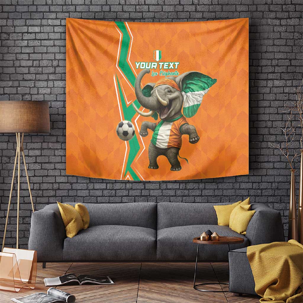 Custom Afro Ivory Coast Football Tapestry Go Champions LT15