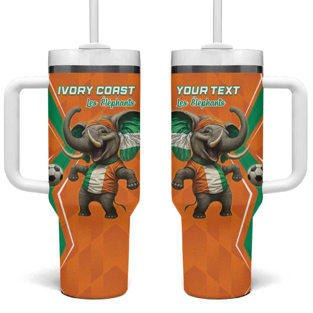Custom Afro Ivory Coast Football Tumbler With Handle Go Champions LT15