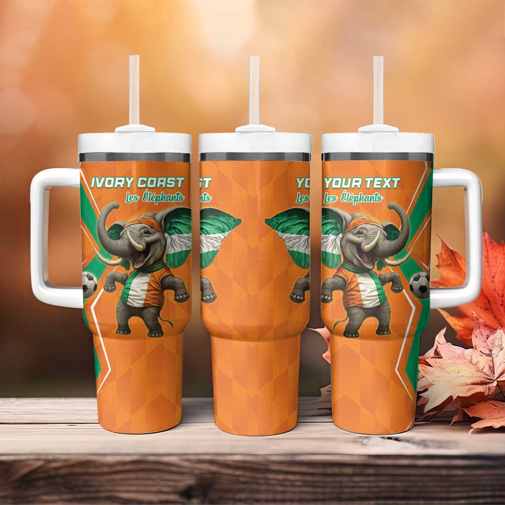 Custom Afro Ivory Coast Football Tumbler With Handle Go Champions LT15