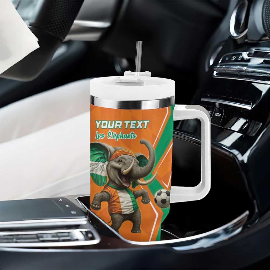 Custom Afro Ivory Coast Football Tumbler With Handle Go Champions LT15