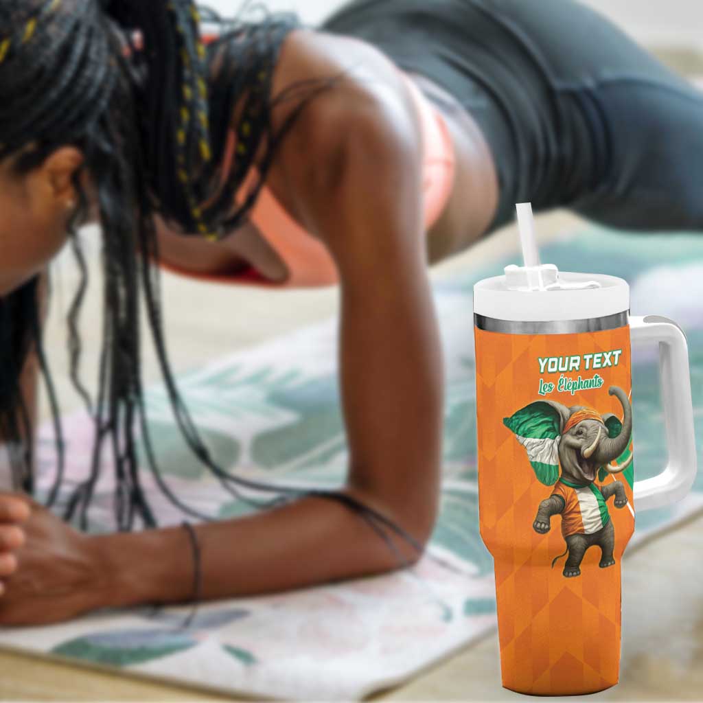Custom Afro Ivory Coast Football Tumbler With Handle Go Champions LT15