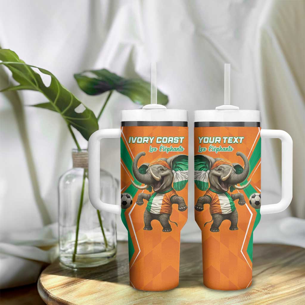 Custom Afro Ivory Coast Football Tumbler With Handle Go Champions LT15