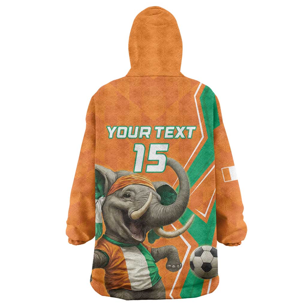 Custom Afro Ivory Coast Football Wearable Blanket Hoodie Go Champions LT15