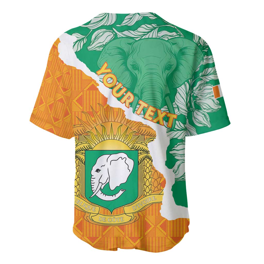 Personalized Afro Ivory Coast Baseball Jersey Coat Of Arms With Kente Pattern LT15