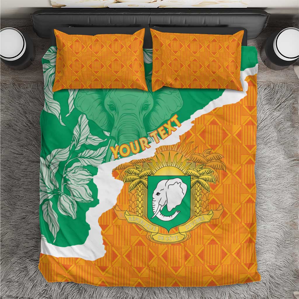 Personalized Afro Ivory Coast Bedding Set Coat Of Arms With Kente Pattern LT15