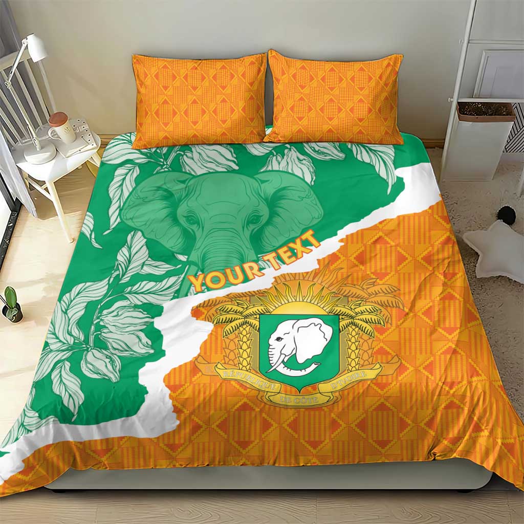 Personalized Afro Ivory Coast Bedding Set Coat Of Arms With Kente Pattern LT15