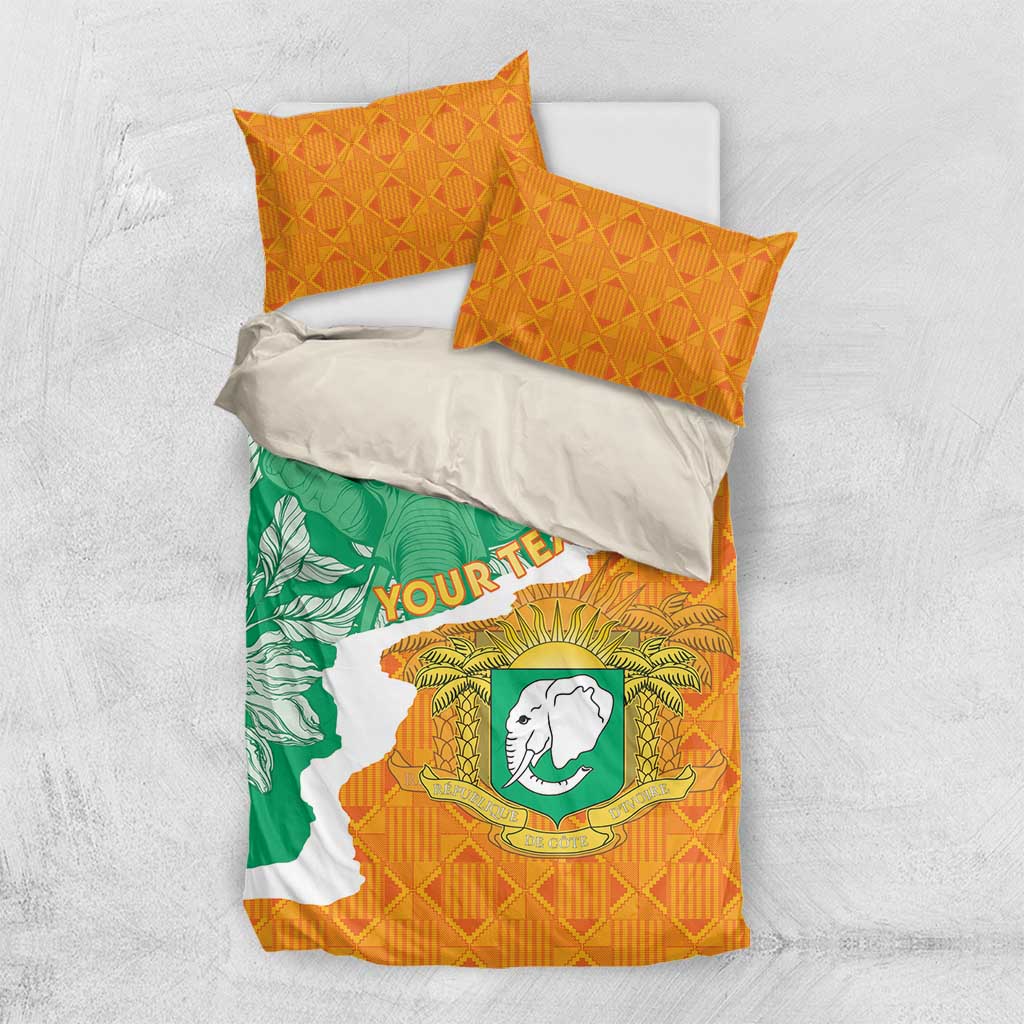 Personalized Afro Ivory Coast Bedding Set Coat Of Arms With Kente Pattern LT15