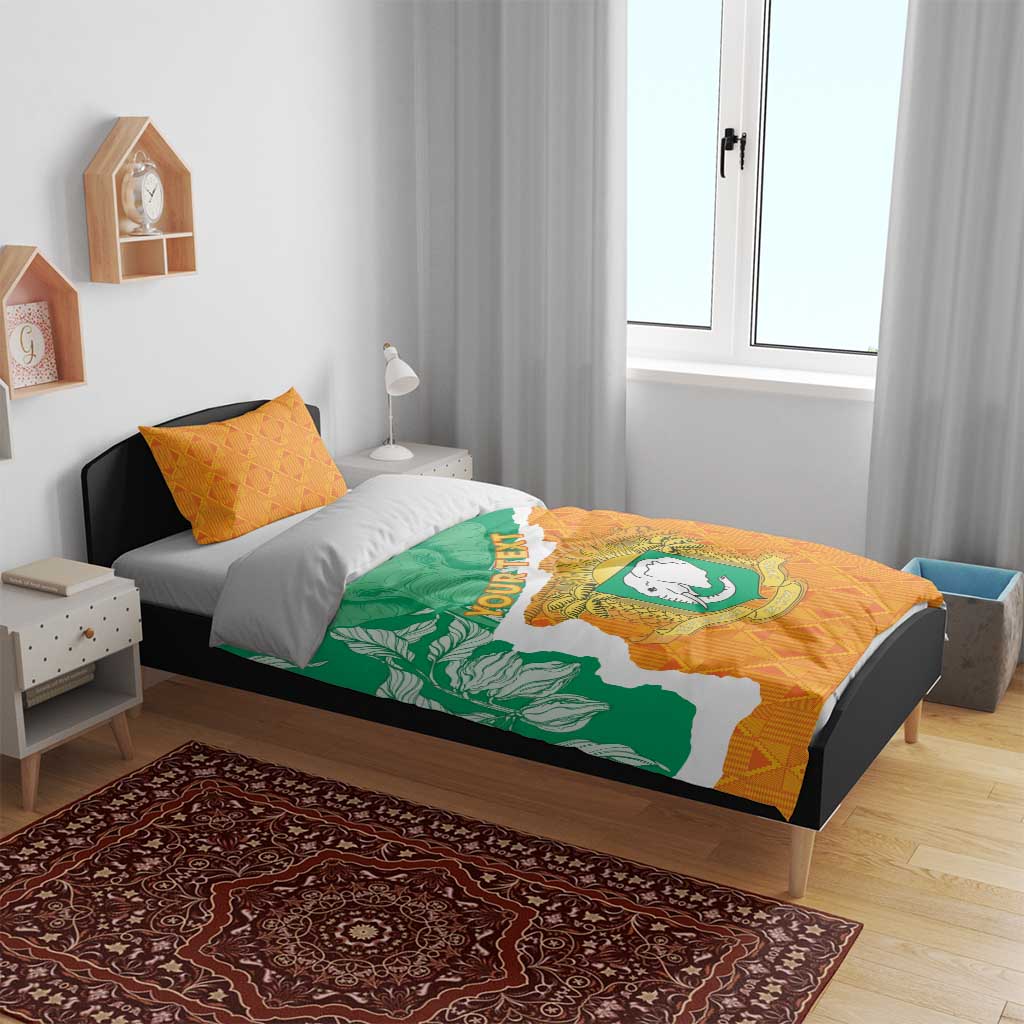 Personalized Afro Ivory Coast Bedding Set Coat Of Arms With Kente Pattern LT15