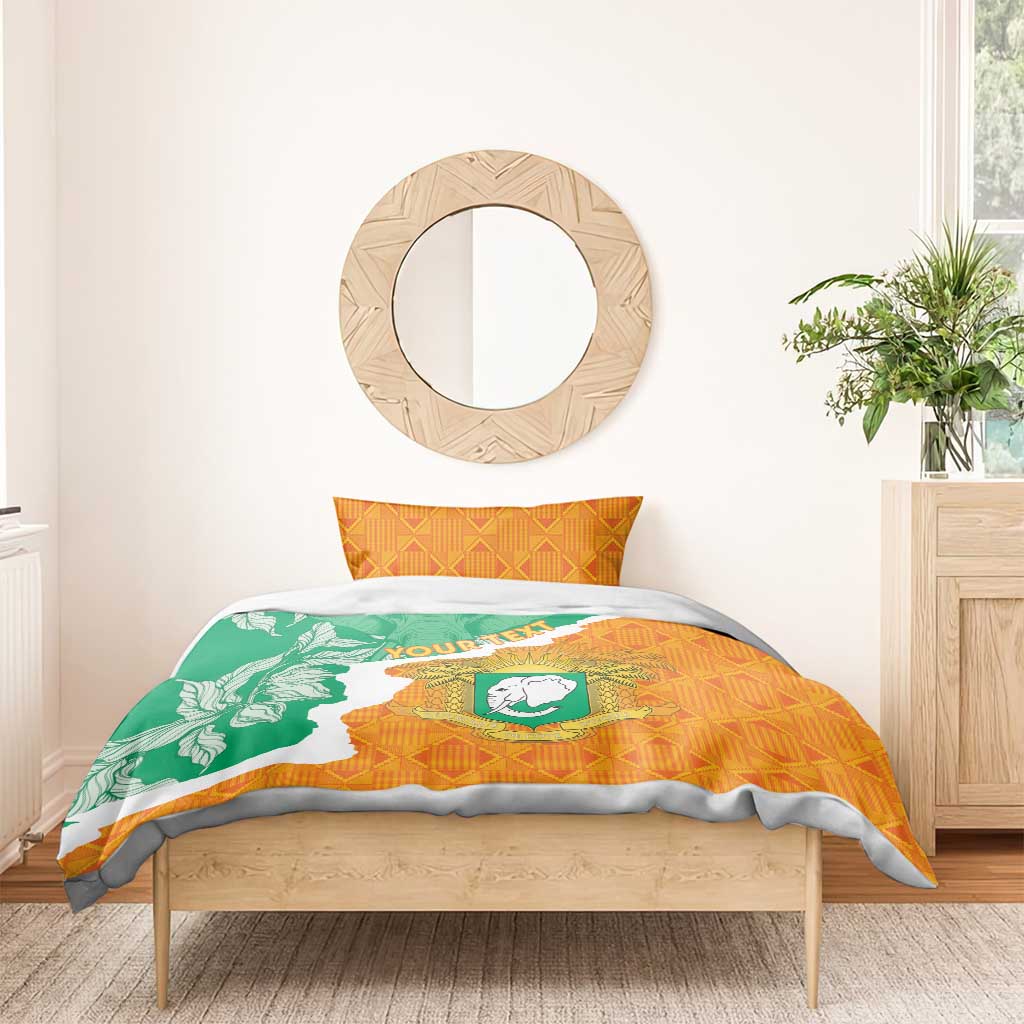 Personalized Afro Ivory Coast Bedding Set Coat Of Arms With Kente Pattern LT15