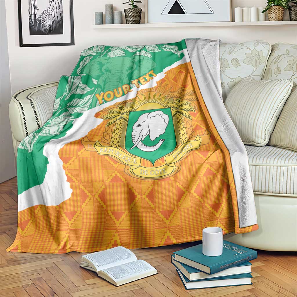 Personalized Afro Ivory Coast Blanket Coat Of Arms With Kente Pattern LT15