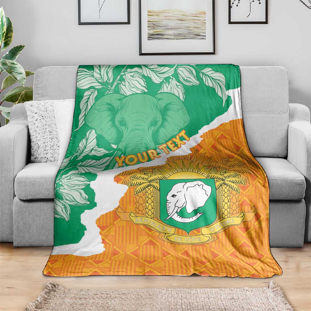 Personalized Afro Ivory Coast Blanket Coat Of Arms With Kente Pattern LT15