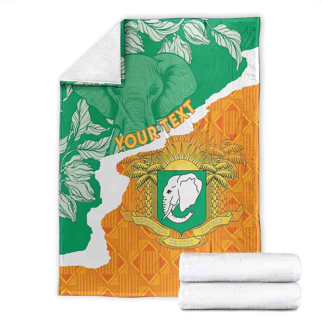 Personalized Afro Ivory Coast Blanket Coat Of Arms With Kente Pattern LT15