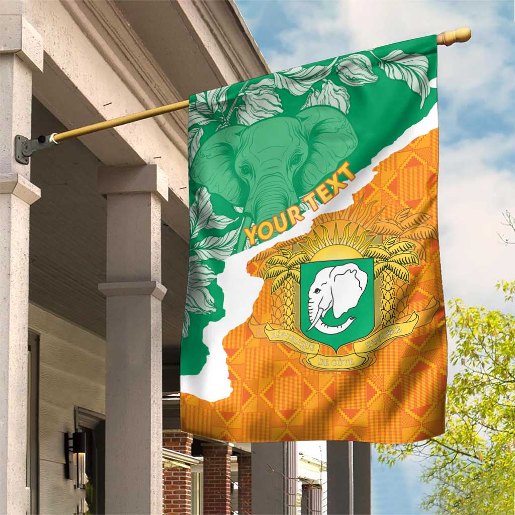 Personalized Afro Ivory Coast Garden Flag Coat Of Arms With Kente Pattern LT15