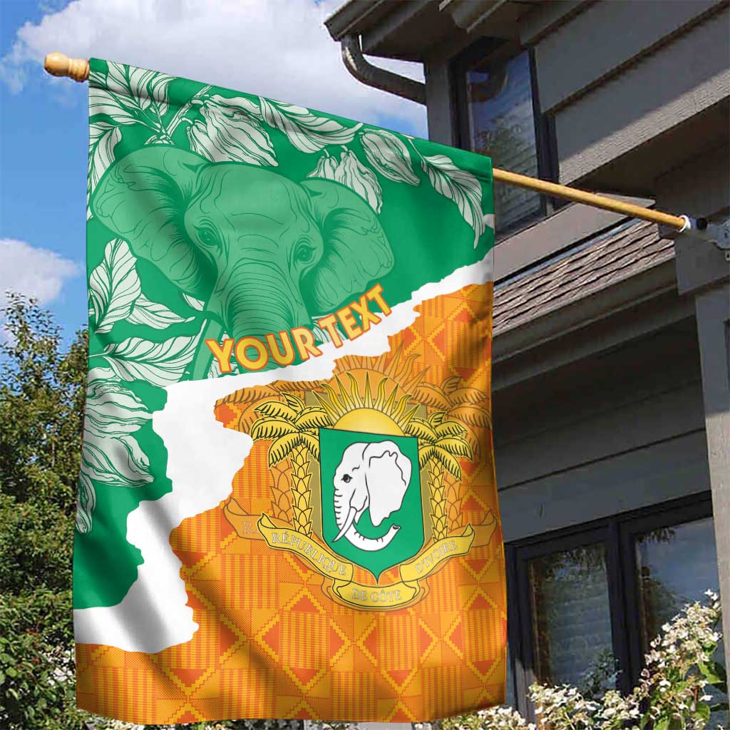 Personalized Afro Ivory Coast Garden Flag Coat Of Arms With Kente Pattern LT15