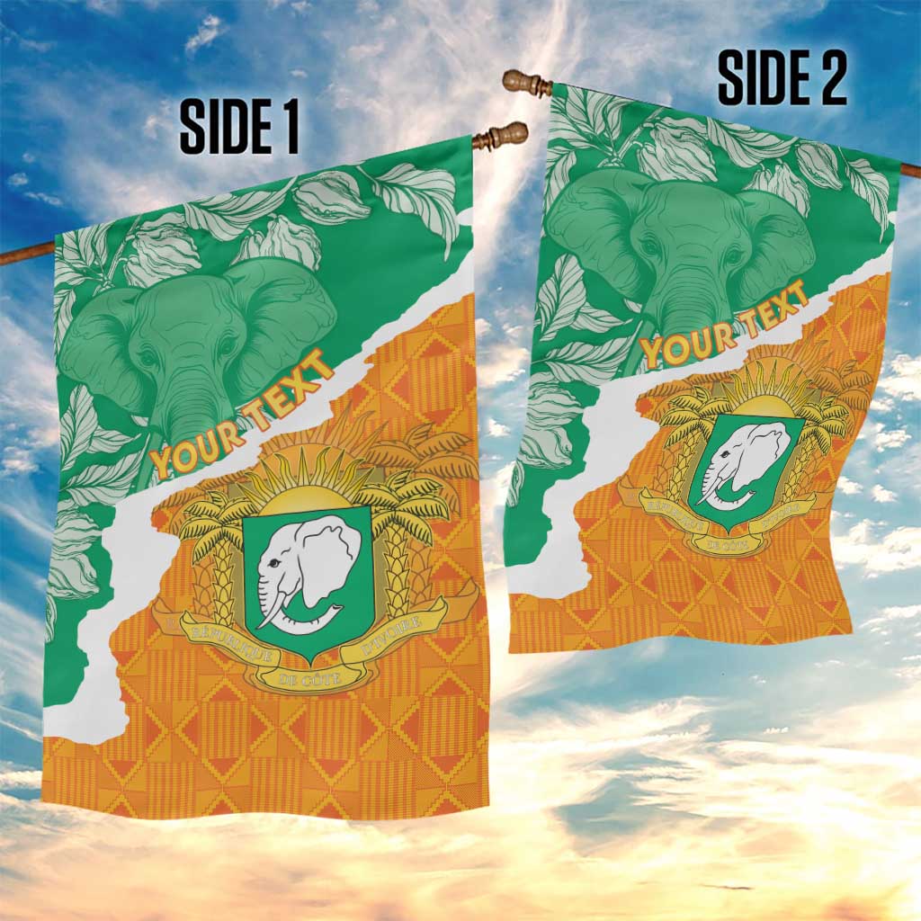 Personalized Afro Ivory Coast Garden Flag Coat Of Arms With Kente Pattern LT15