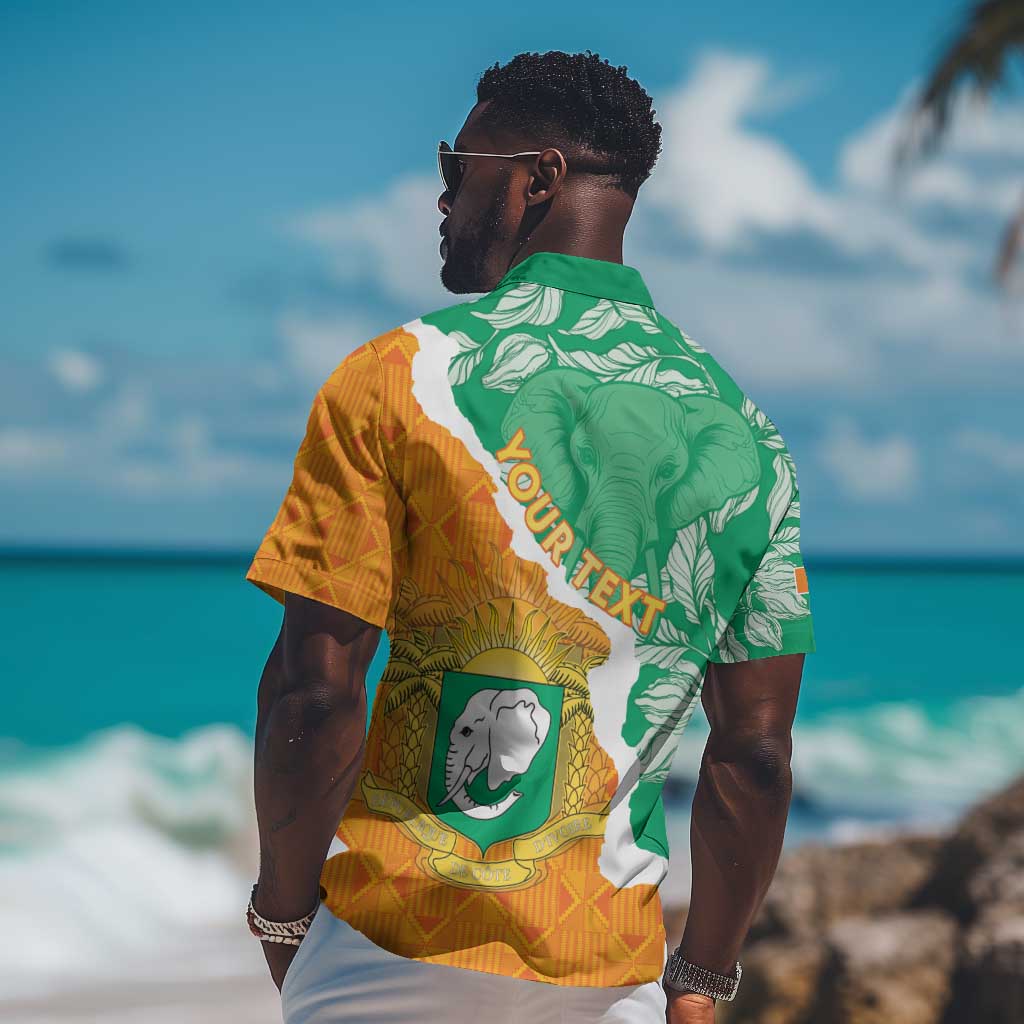 Personalized Afro Ivory Coast Hawaiian Shirt Coat Of Arms With Kente Pattern LT15