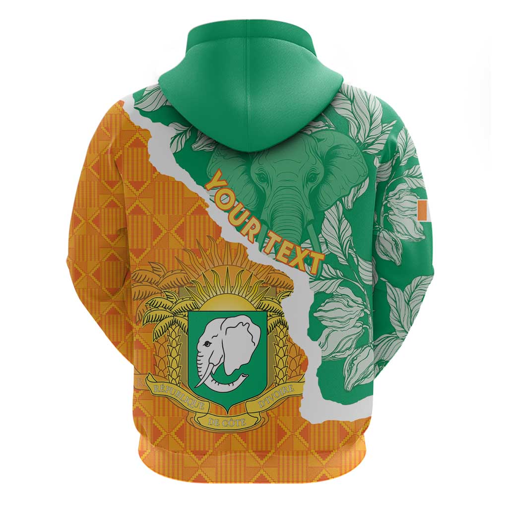 Personalised Ivory Coast Hoodie Elephant With Coat Of Arms LT15