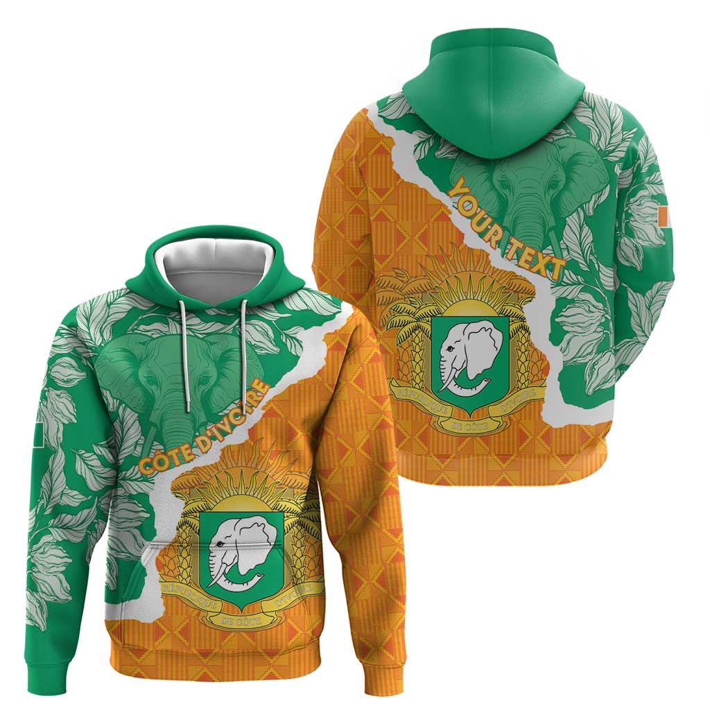 Personalised Ivory Coast Hoodie Elephant With Coat Of Arms LT15