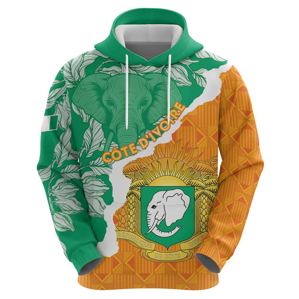 Personalised Ivory Coast Hoodie Elephant With Coat Of Arms LT15