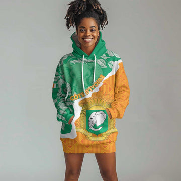 Personalized Afro Ivory Coast Hoodie Dress Coat Of Arms With Kente Pattern LT15