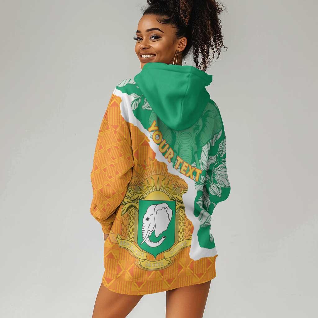 Personalized Afro Ivory Coast Hoodie Dress Coat Of Arms With Kente Pattern LT15